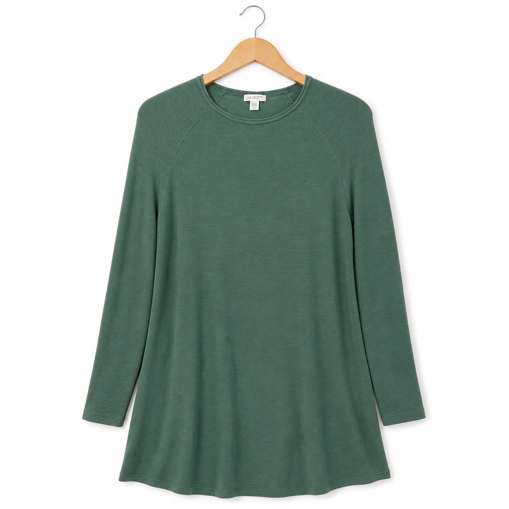 J. Jill Washable Merino‎ Wool Tunic Sweater Womens S Green Knit Top Minimalist